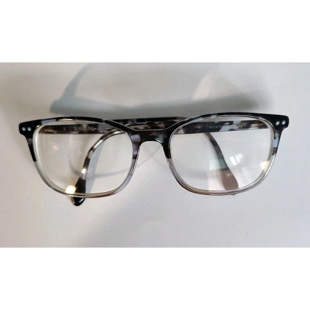 Lilly Pulitzer Aubra Sky Tortoise Eyeglass Frames 53-18-140 w Case